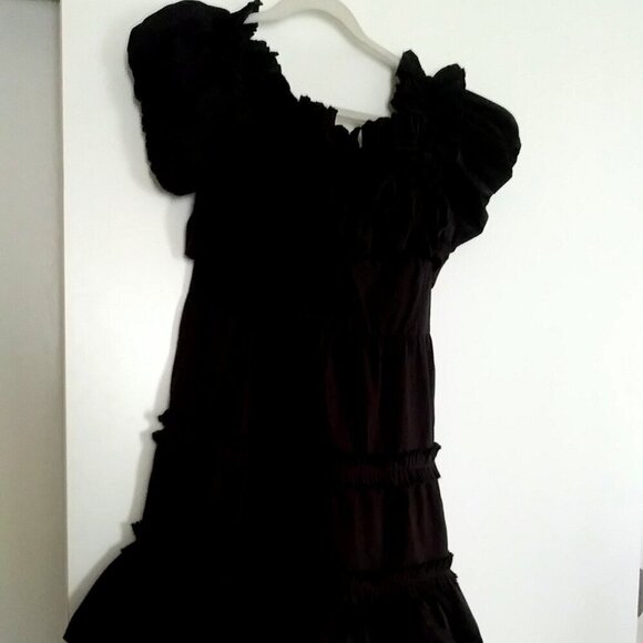 Anthropologie Love the Label Black Off-Shoulder Mini Dress - Picture 12 of 13